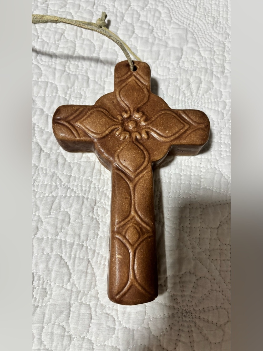 Ceramic Brown Decorative Cross